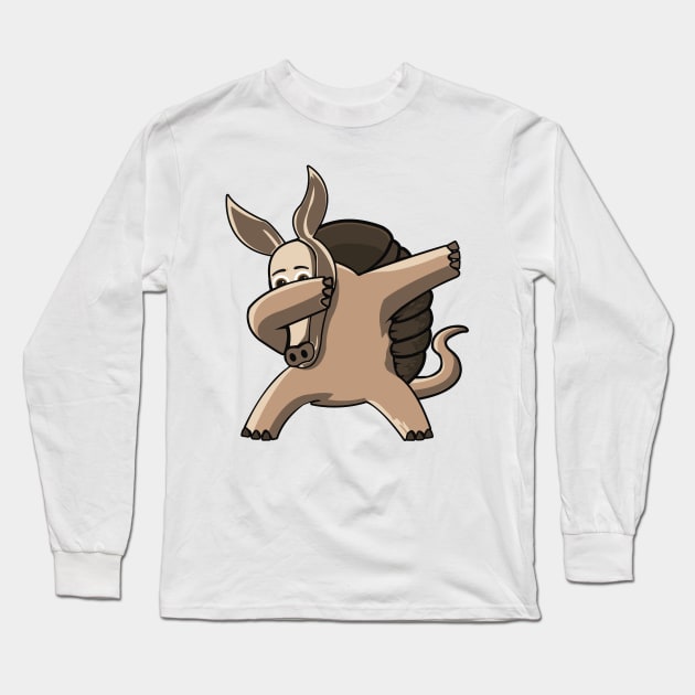 'Dabbing Armadillo' Funny Dabbing Animal Gift Long Sleeve T-Shirt by ourwackyhome